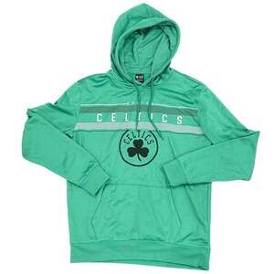 Men’s NBA Boston Celtics Green Striped Performance Fleece Hoodie SZ M